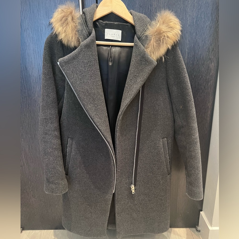 Sandro Gray Wool coat size 36